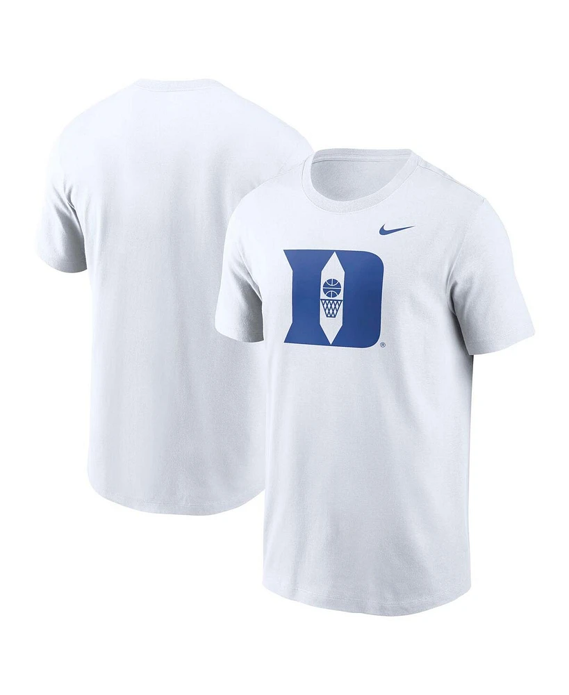 Nike Men's White Duke Blue Devils Basketball Logo T-Shirt