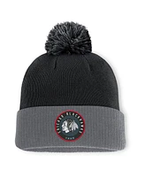 Fanatics Men's Black/Charcoal Chicago Blackhawks Cuffed Knit Hat with Pom