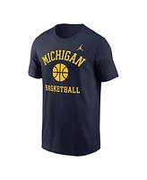 Jordan Men's Navy Michigan Wolverines Basketball Icon T-Shirt