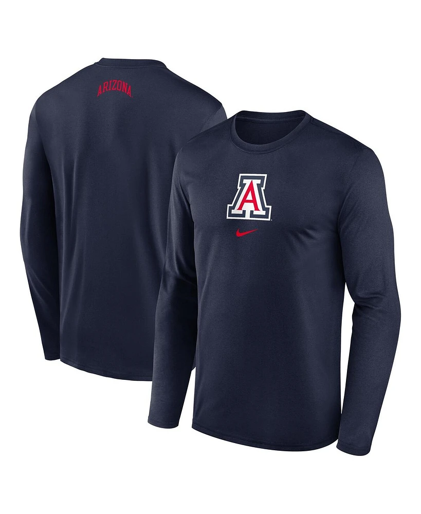 Nike Men's Navy Arizona Wildcats On-Court Basketball Shootaround Performance Long Sleeve T-Shirt