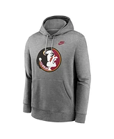 Nike Men's Heather Gray Florida State Seminoles Legacy Logo Club Fleece Pullover Hoodie