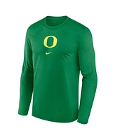 Nike Men's Green Oregon Ducks On-Court Basketball Shootaround Performance Long Sleeve T-Shirt