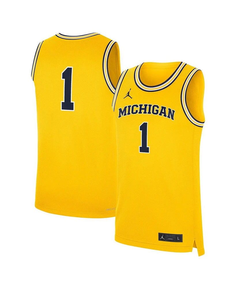 Jordan Men's 1 Maize Michigan Wolverines Alternate Replica Jersey