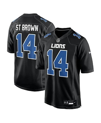 Nike Men's Amon-Ra St. Brown Carbon Black Detroit Lions Fashion Jersey