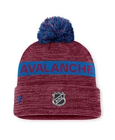 Fanatics Men's Burgundy/Blue Colorado Avalanche Authentic Pro Rink Cuffed Knit Hat with Pom