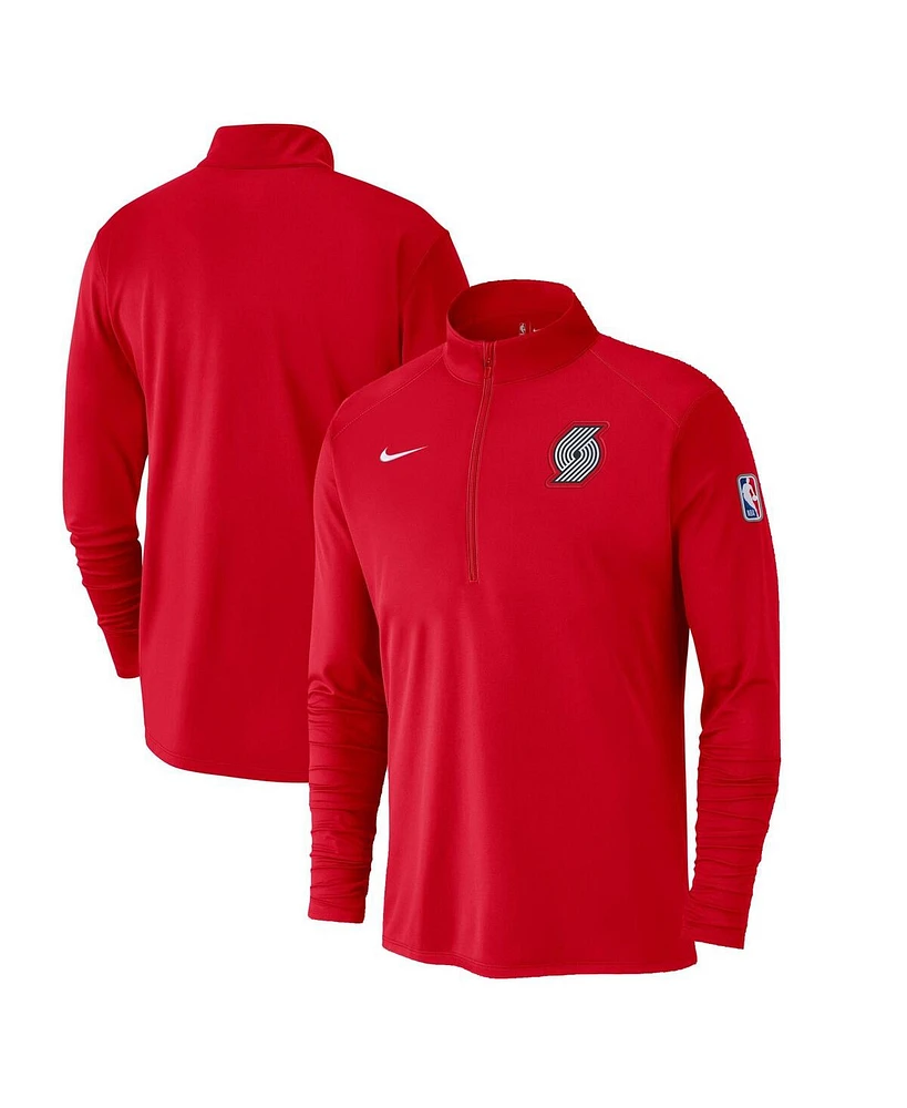 Nike Men's Red Portland Trail Blazers 2024/25 City Edition Authentic Coaches Performance Half-Zip Top
