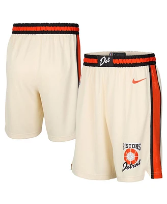 Nike Men's Tan/Orange Detroit Pistons 2024/25 City Edition Swingman Shorts