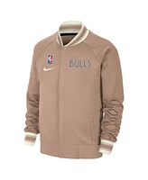 Nike Men's Tan Chicago Bulls 2024/25 City Edition Authentic Showtime Performance Full-Zip Jacket