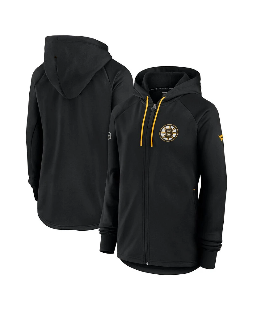 Fanatics Women's Black Boston Bruins Authentic Pro Rink Fleece Full-Zip Jacket