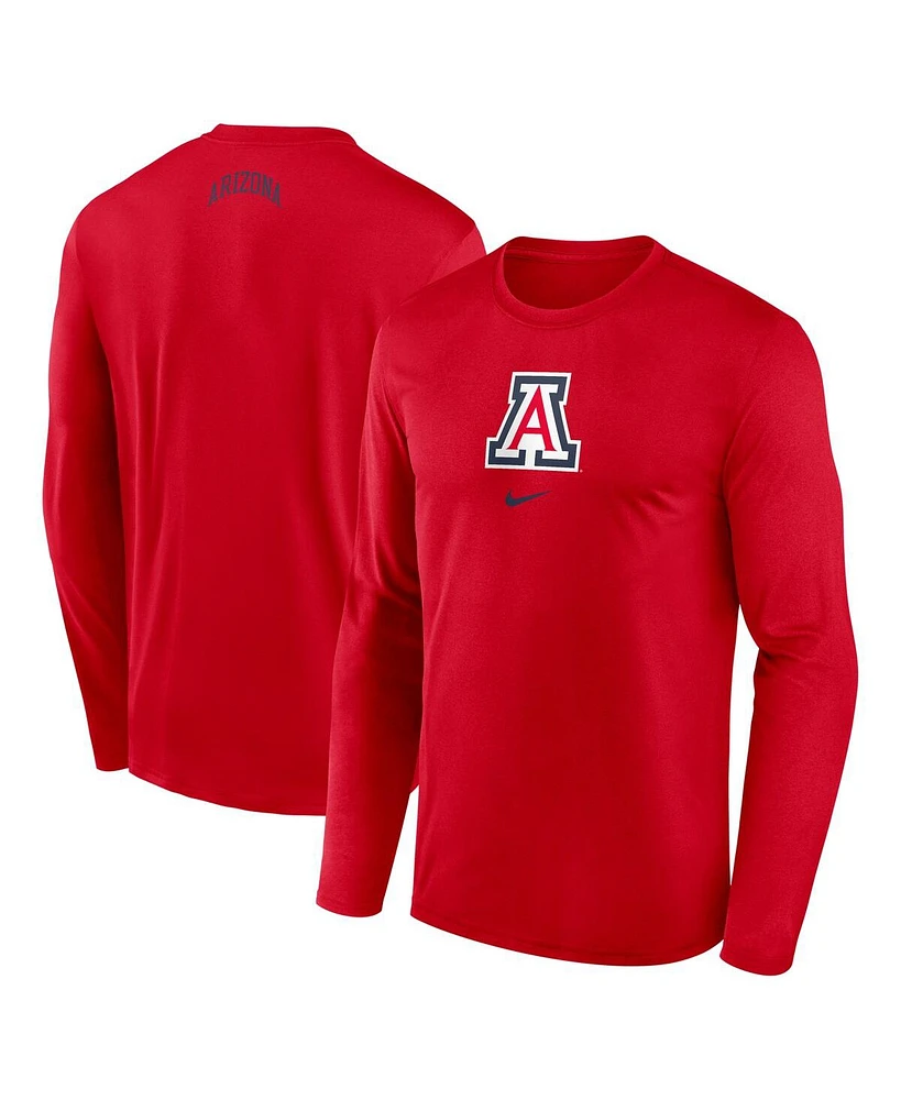 Nike Men's Red Arizona Wildcats On-Court Basketball Shootaround Performance Long Sleeve T-Shirt