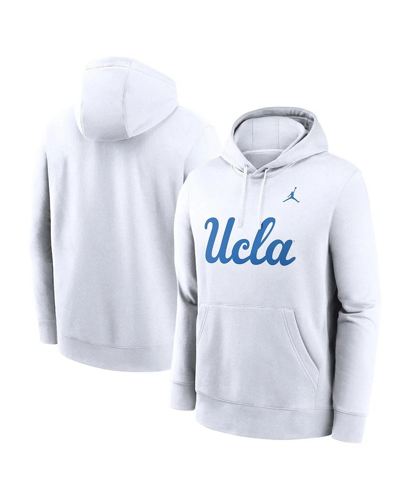 Jordan Men's White Ucla Bruins Primetime Club Fleece Pullover Hoodie