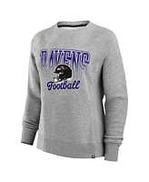 Fanatics Women's Heather Gray Baltimore Ravens Hit Hard Fleece Pullover Sweatshirt