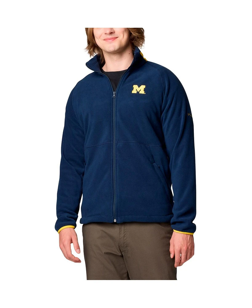 Columbia Men's Navy Michigan Wolverines Big Tall Flanker Iv Fleece Raglan Full-Zip Jacket