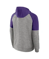 Nike Men's Heather Gray Lsu Tigers Fitness Raglan Performance Full-Zip Hoodie