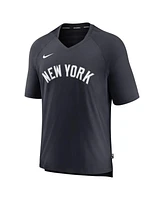 Nike Men's Navy New York Yankees Authentic Collection Pregame Raglan Performance V-Neck T-Shirt