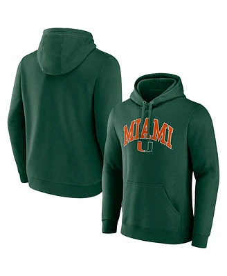 Fanatics Men's Green Miami Hurricanes Arched Logo Pullover Hoodie