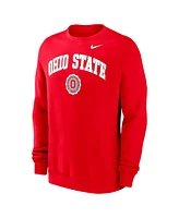 Nike Men's Scarlet Ohio State Buckeyes Arched Seal Pullover Sweatshirt