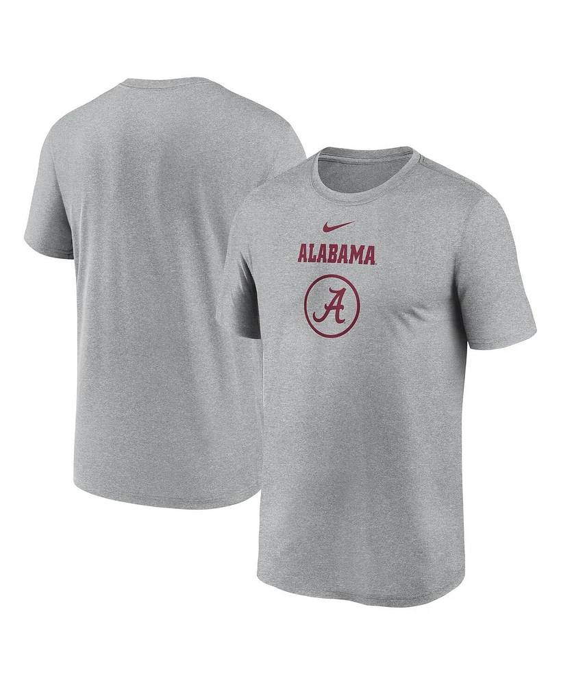 Nike Men's Heather Gray Alabama Crimson Tide On-Court Basketball Legend Practice Performance T-Shirt