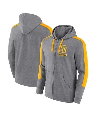 Fanatics Men's Heather Gray San Diego Padres Gains Fleece Full-Zip Hoodie