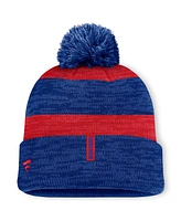 Fanatics Men's Navy/Red New York Rangers Fundamental Red Line Cuffed Knit Hat with Pom