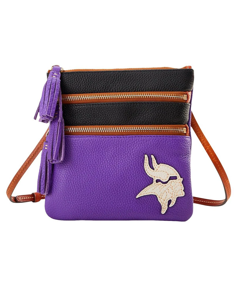 Dooney & Bourke Minnesota Vikings Infield Triple Zip Crossbody Purse