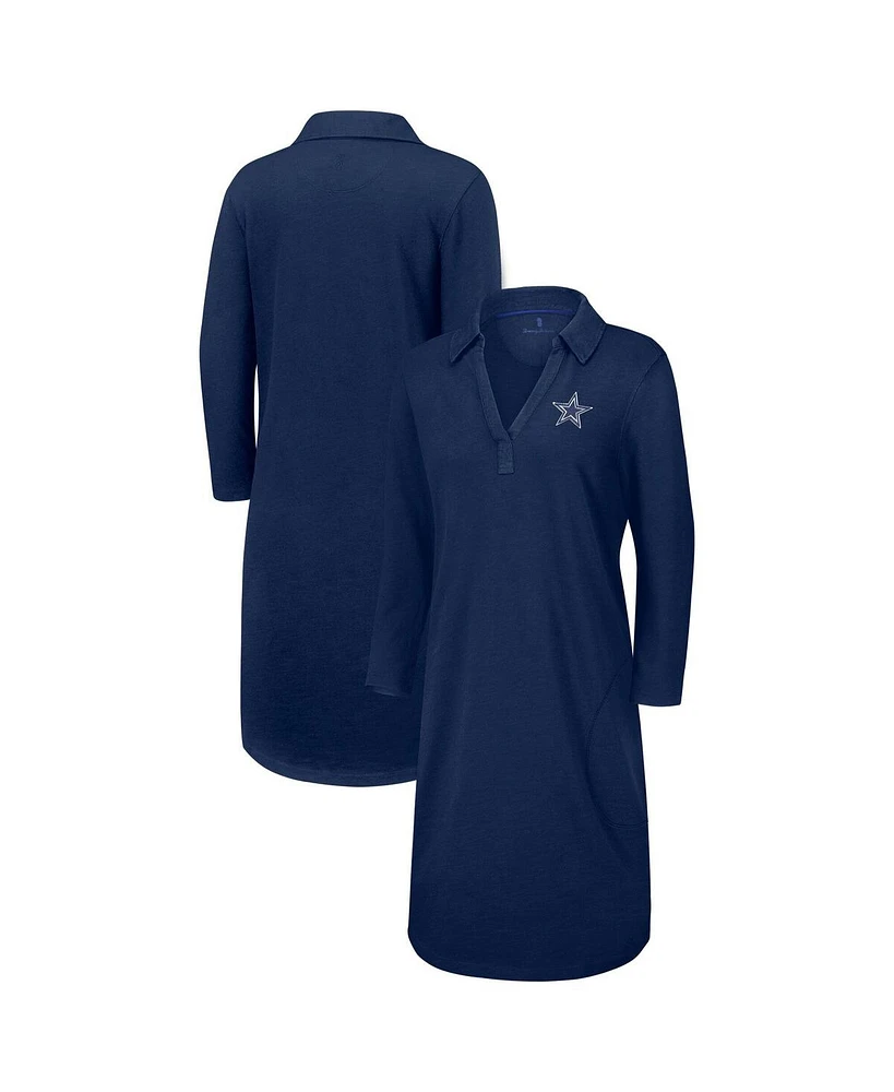 Tommy Bahama Women's Navy Dallas Cowboys Ashby Isles Three-Quarter Length Sleeve Pullover Jersey Dress
