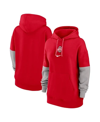 Nike Women's Scarlet Ohio State Buckeyes 2024 Sideline Essential Pullover Hoodie