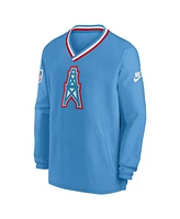 Nike Men's Light Blue Houston Oilers Gridiron Classics Sideline V-Neck Pullover Windshirt