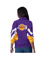 Starter Women's Purple Los Angeles Lakers Renegade Oxford Half-Zip Jacket