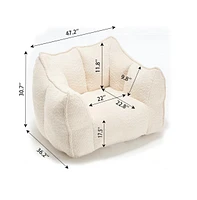 Comfortable Chenille Bean Bag Chair with Armrests for Living Rooms, Bedrooms, Gaming and Watching Tv-The Pop Home