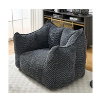 Comfortable Chenille Bean Bag Chair with Armrests for Living Rooms, Bedrooms, Gaming and Watching Tv-The Pop Home