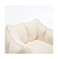 Comfortable Chenille Bean Bag Chair with Armrests for Living Rooms, Bedrooms, Gaming and Watching Tv-The Pop Home