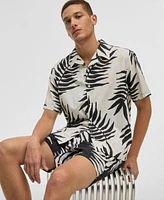 Mode Of One Mens Large Palm Relaxed Fit Printed Button Down Camp Shirt Regular Fit Printed Swim Trunks Exclusively At Macys