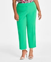 Kasper Plus Stretch-Crepe Straight-Fit Suit Pants