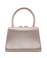 Nina Crystal Flower Embellished Metallic Satchel Bag