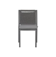 Outdoor Panel Back Side Chair - Granite - Set of 2 Transitional Grey