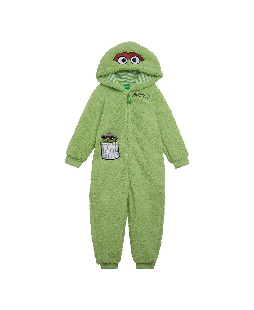 Sesame Street Toddler Boys Cozy Sherpa Zip Up Cosplay Costume Coverall Newborn to (Newborn - 4T