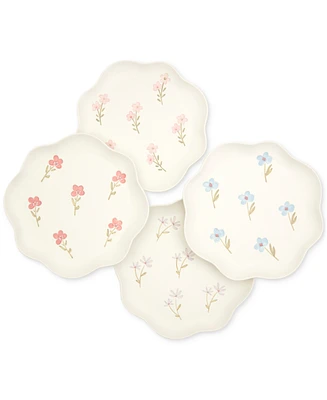 Haven Floral Scalloped Salad Plates, Set of 4