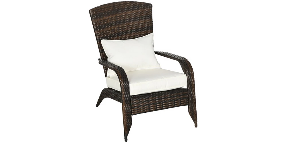 Comfortable Rattan Chair with Armrests for Outdoor Relaxation