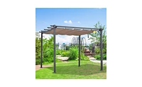 Outdoor Gazebo with Steel Frame and Decorative Roof