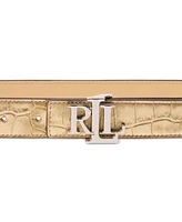 Lauren Ralph Logo Reversible Metallic Embossed Belt