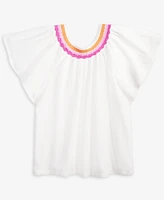 Epic Threads Big Girls Cotton Crochet-Trim Swing Top, Exclusively at Macy's