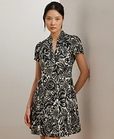 Lauren Ralph Women's Floral Crepe Short-Sleeve Dress