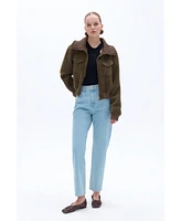 Nocturne Women's Wide Collar Zipper Detailed Knitwear Cardigan