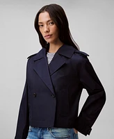 Calvin Klein Women's Cropped Double-Breasted Trench Coat