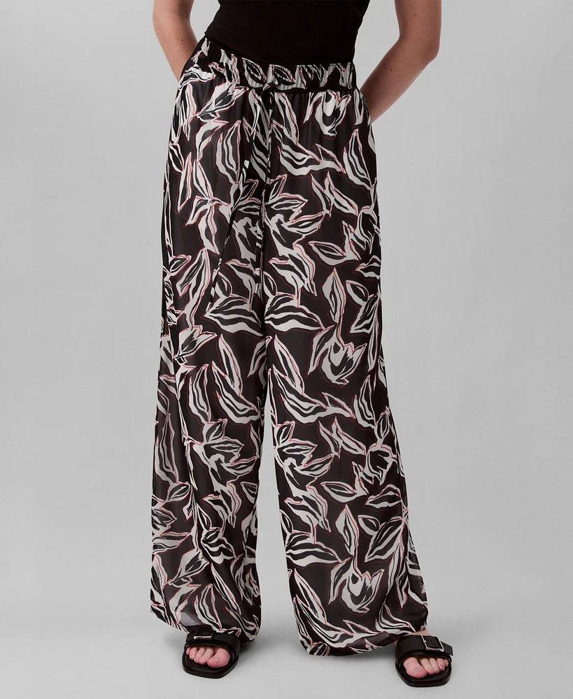 Calvin Klein Women's Printed Pull-On Pants