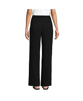 Lands' End Women's Crepe High Rise Pleated Wide Leg Pants