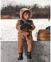 Deux par Baby Unisex One-Piece Sherpa Mid-Season Outerwear Tan And Black - Infant