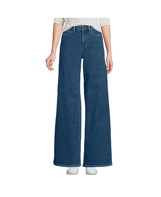 Lands' End Women's Recover Denim High Rise Extra Wide Leg Jeans