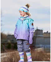 Deux par Deux Toddler Girls 3-In-1 Mid-Season Outerwear Set Turquoise And Mauve Gradient - Toddler|Child